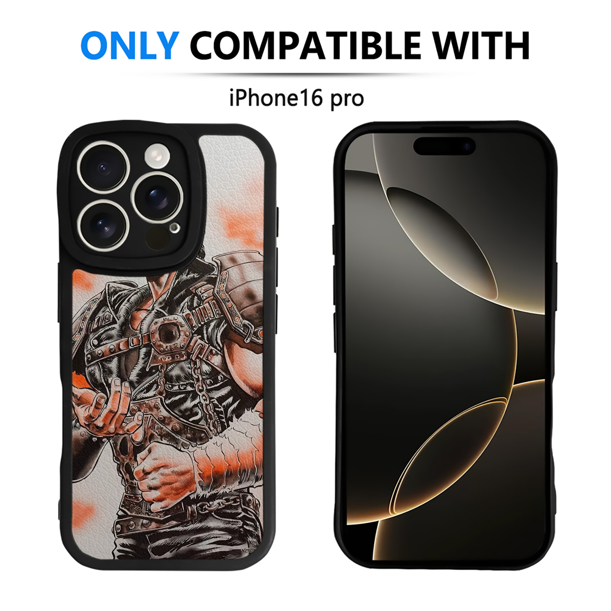 （画像用） 北斗の拳 Fist of the North Star 【iPhone 16シリーズ対応】シリコンスマホケース（レザー調） 材質：シリコン